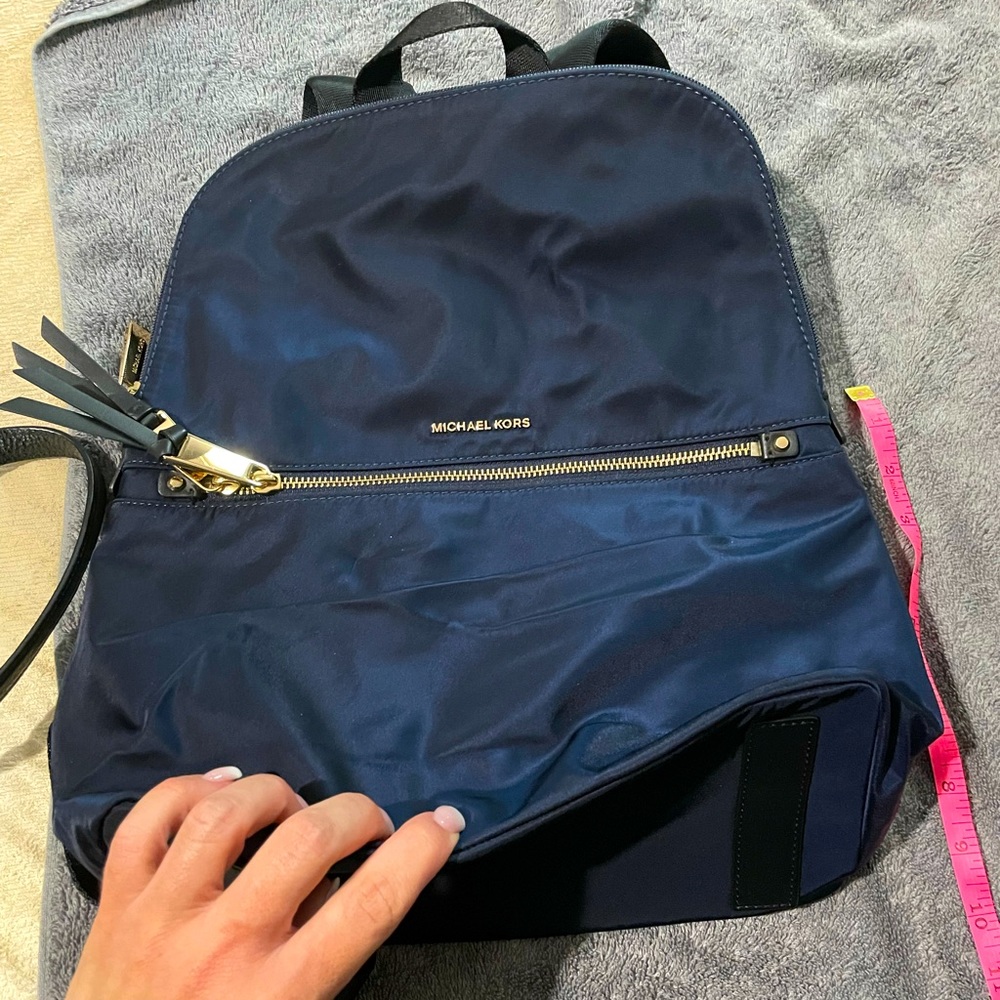 Navy blue medium size backpack bag purse